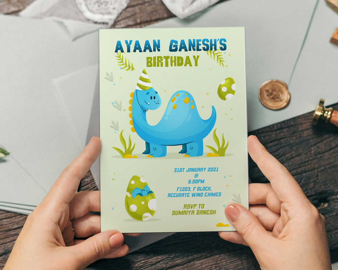 Dinosaur Theme Personlized Invite