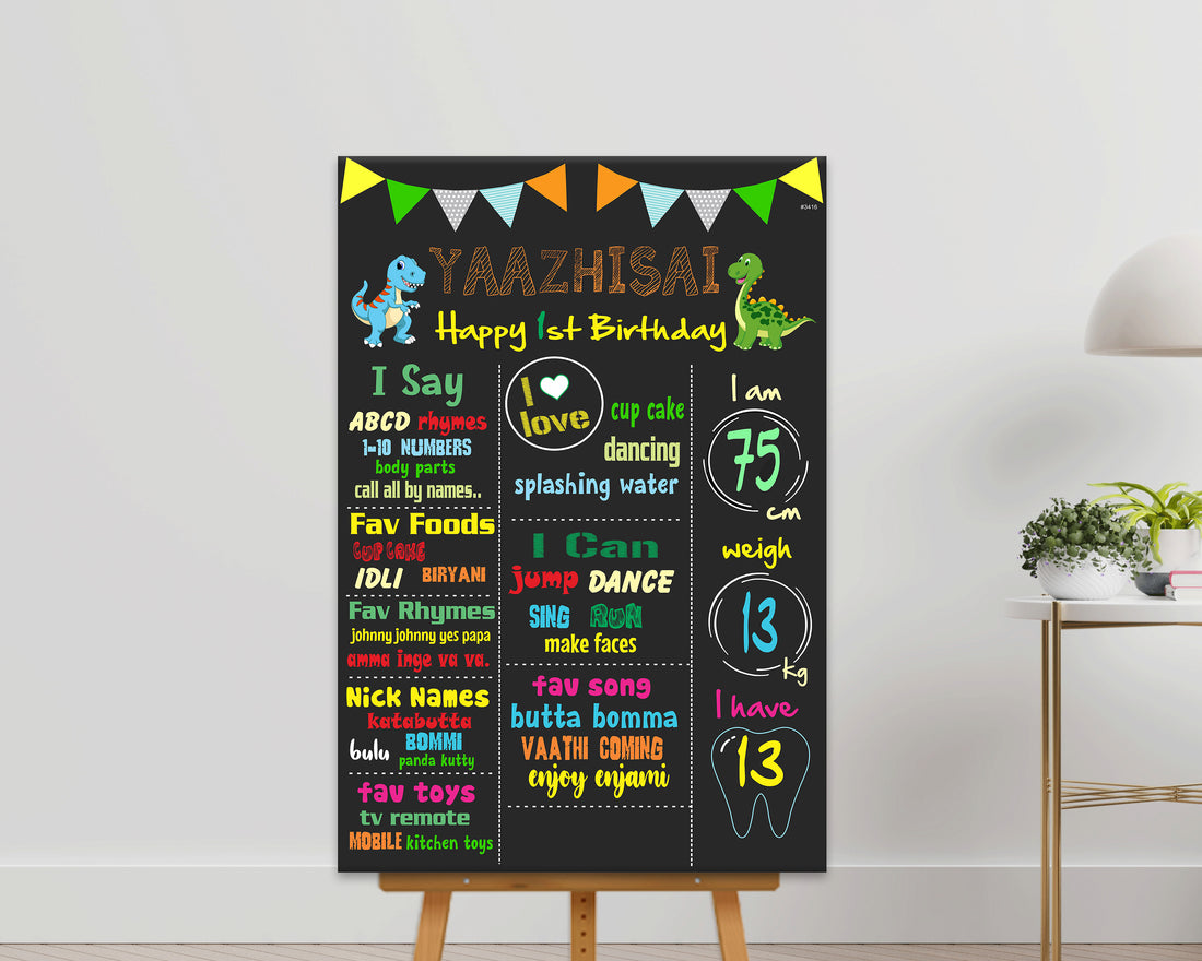 Dinosaur Theme Personalized Chalk Board