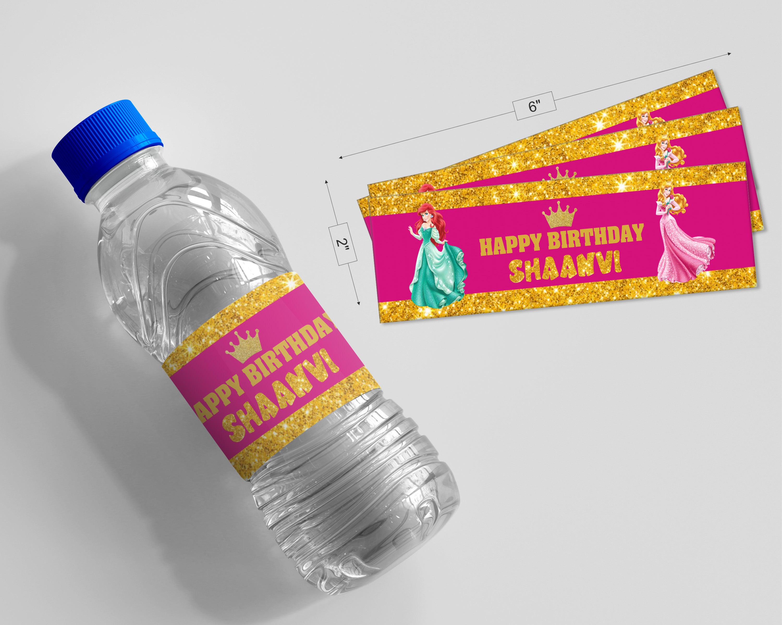 Princess Theme Water Bottle Sticker
