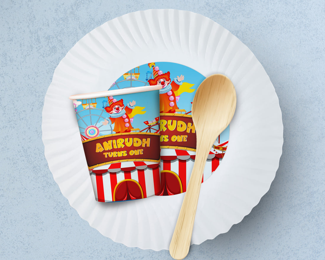 PSI Circus Theme Party Cups and Plates Combo