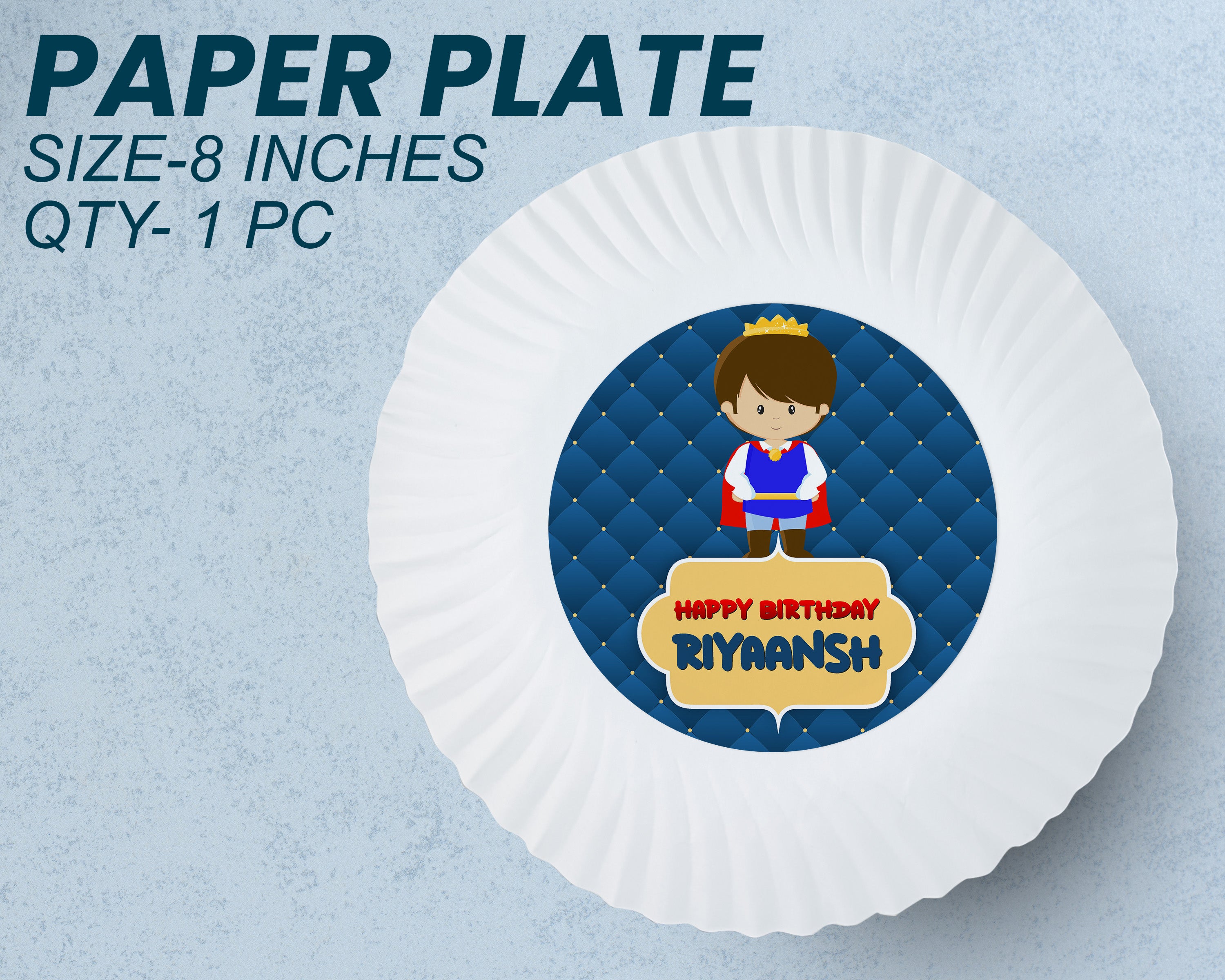 Prince Theme Party Cups and Plates Combo