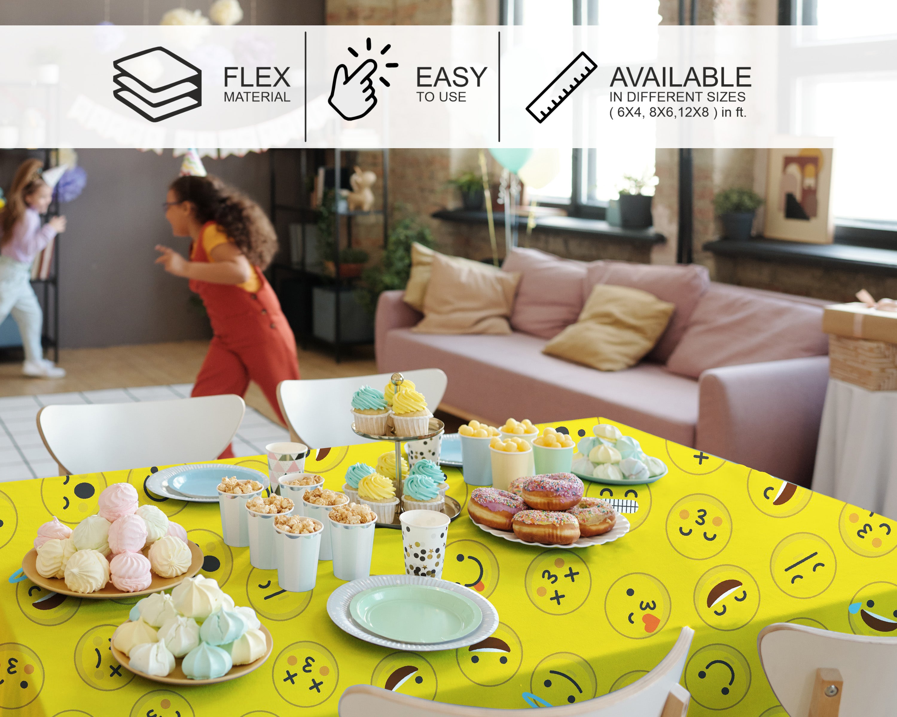 Emoji Theme Cake Tablecover
