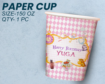 Alice in Wonderland Theme Party Cups and Plates Combo