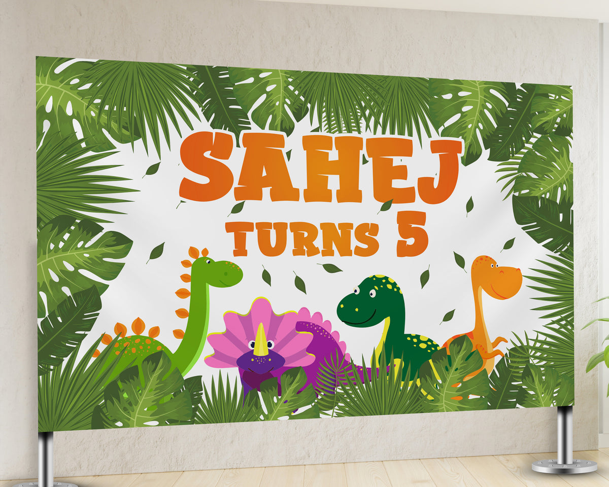 Dinosaur Theme Backdrop | Personalized Birthday Party Supplies India