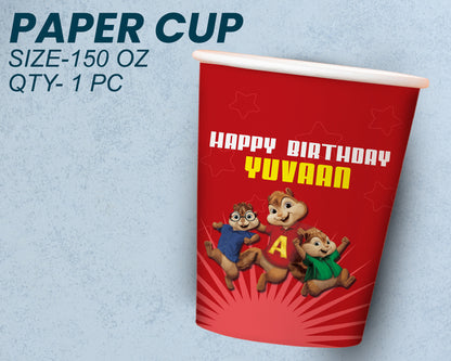 Alvin and Chipmunks Theme Party Cups and Plates Combo