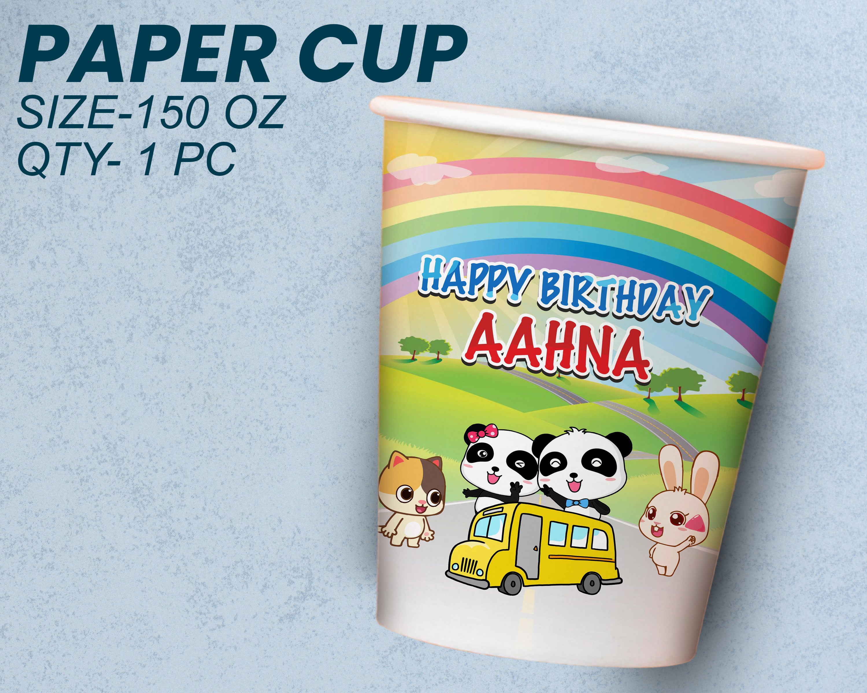 Baby Bus Theme Party Cups and Plates Combo