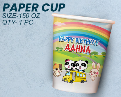 Baby Bus Theme Party Cups and Plates Combo