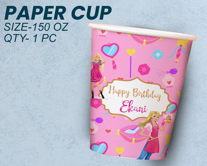 Barbie Theme Party Cups and Plates Combo