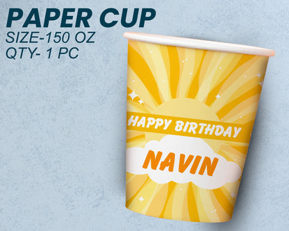 Sunshine Theme Party Cups and Plates Combo