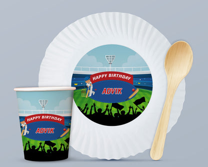 Cricket Theme Party Cups and Plates Combo