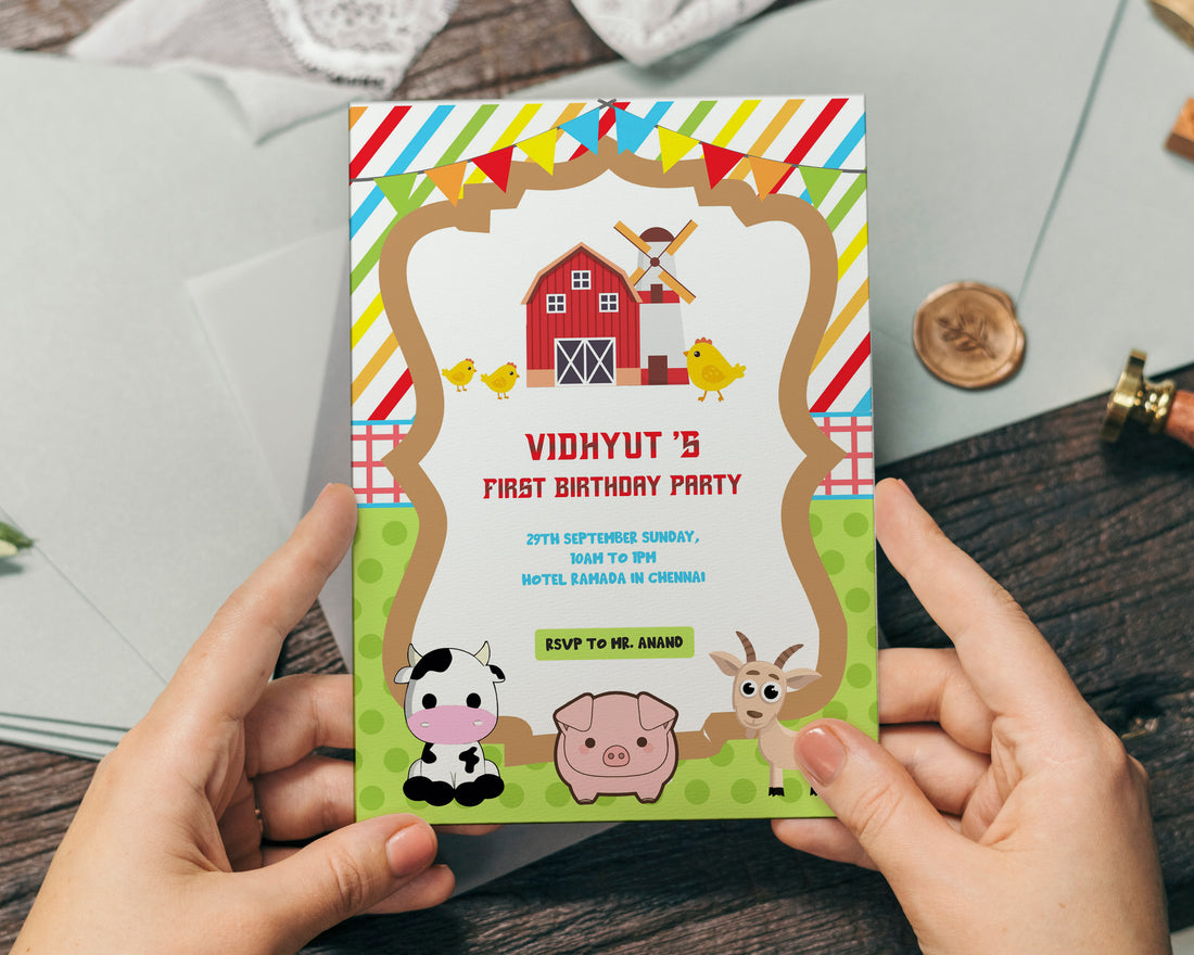 Farm Theme Customized Invite