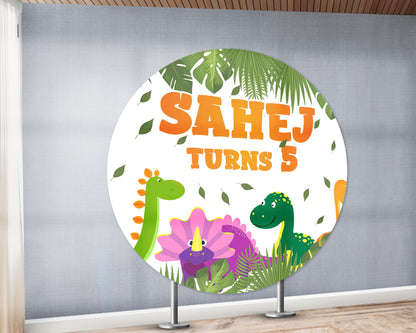 Dinosaur Theme Round Backdrop