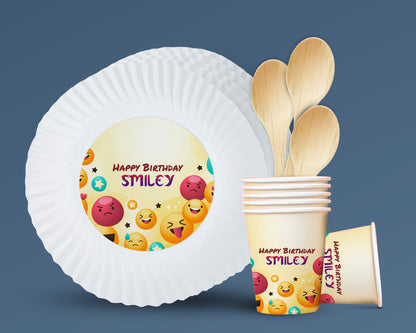 Emoji Theme Party Cups and Plates Combo