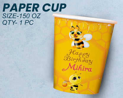 Bumble Bee Theme Party Cups and Plates Combo