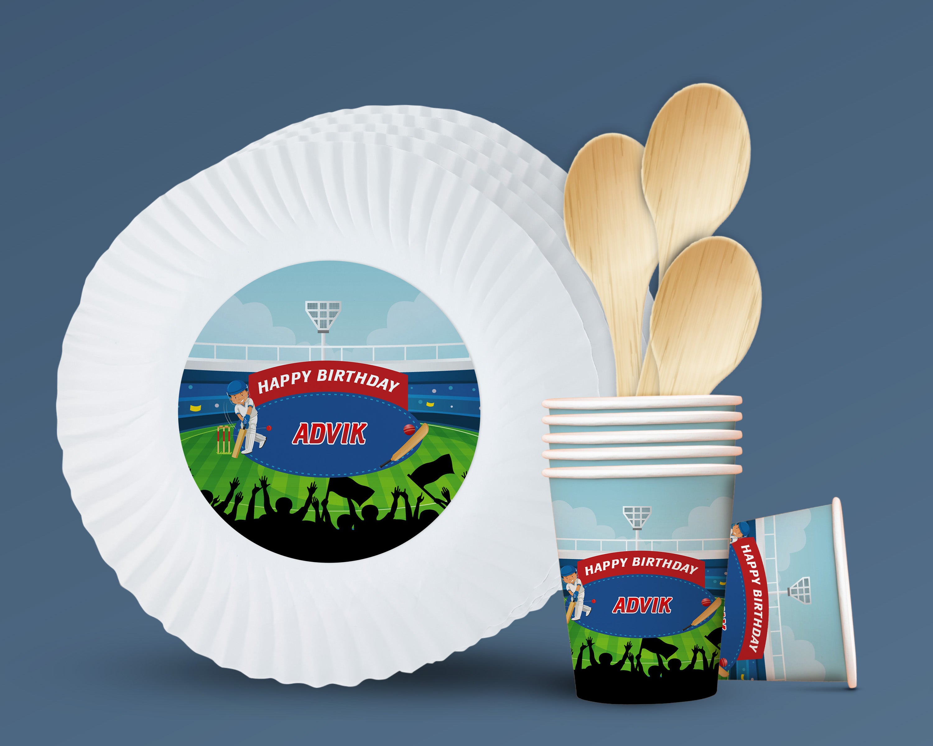 Cricket Theme Party Cups and Plates Combo