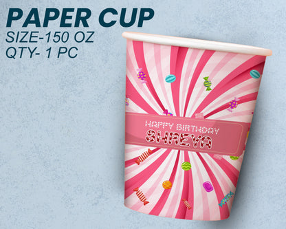 Candy Theme Party Cups and Plates Combo