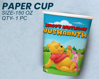 Winnie the Pooh Theme Party Cups and Plates Combo