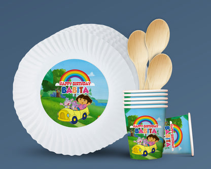 PSI Dora the Explorer Theme Party Cups and Plates Combo