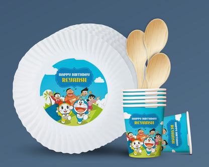 PSI Doraemon Theme Party Cups and Plates Combo