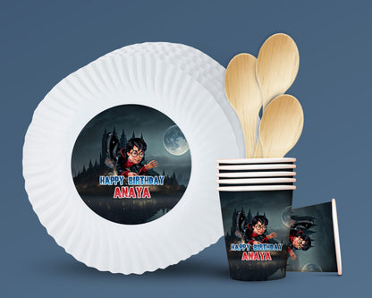 Harry Potter Theme Party Cups and Plates Combo