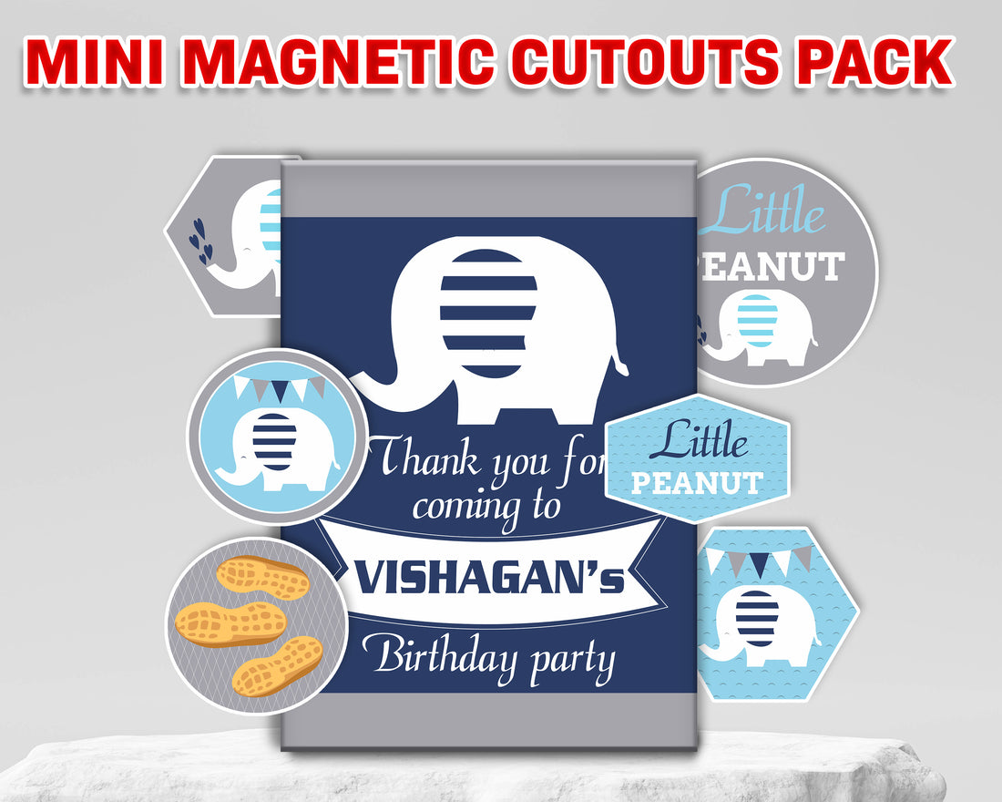 PSI Blue Elephant theme Mini Magnetic Return Gift Pack