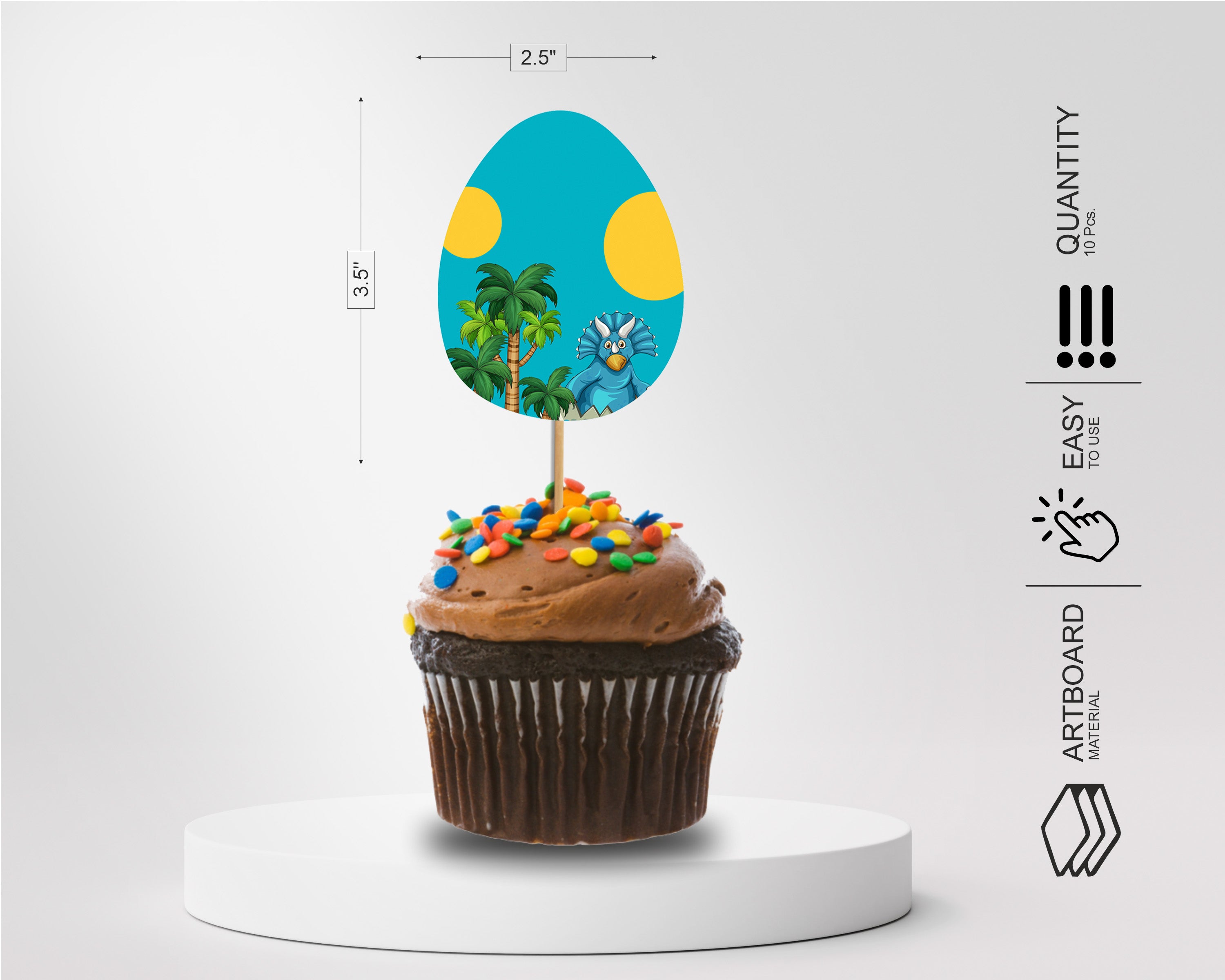 Dinosaur Theme Customized Cup Cake Topper