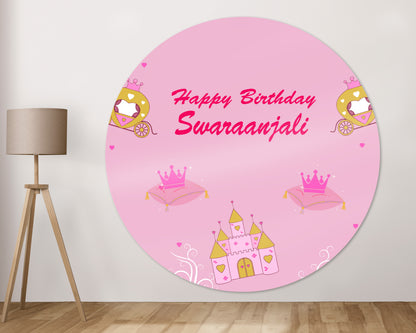Princess Theme Personalized Round Backdrop