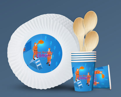 Electrician Theme Party Cups and Plates Combo