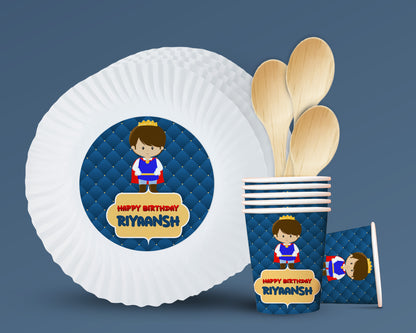 Prince Theme Party Cups and Plates Combo