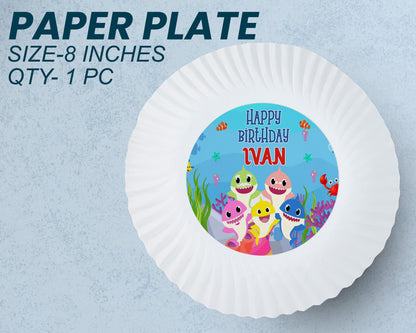 PSI  Shark Theme Party Cups and Plates Combo