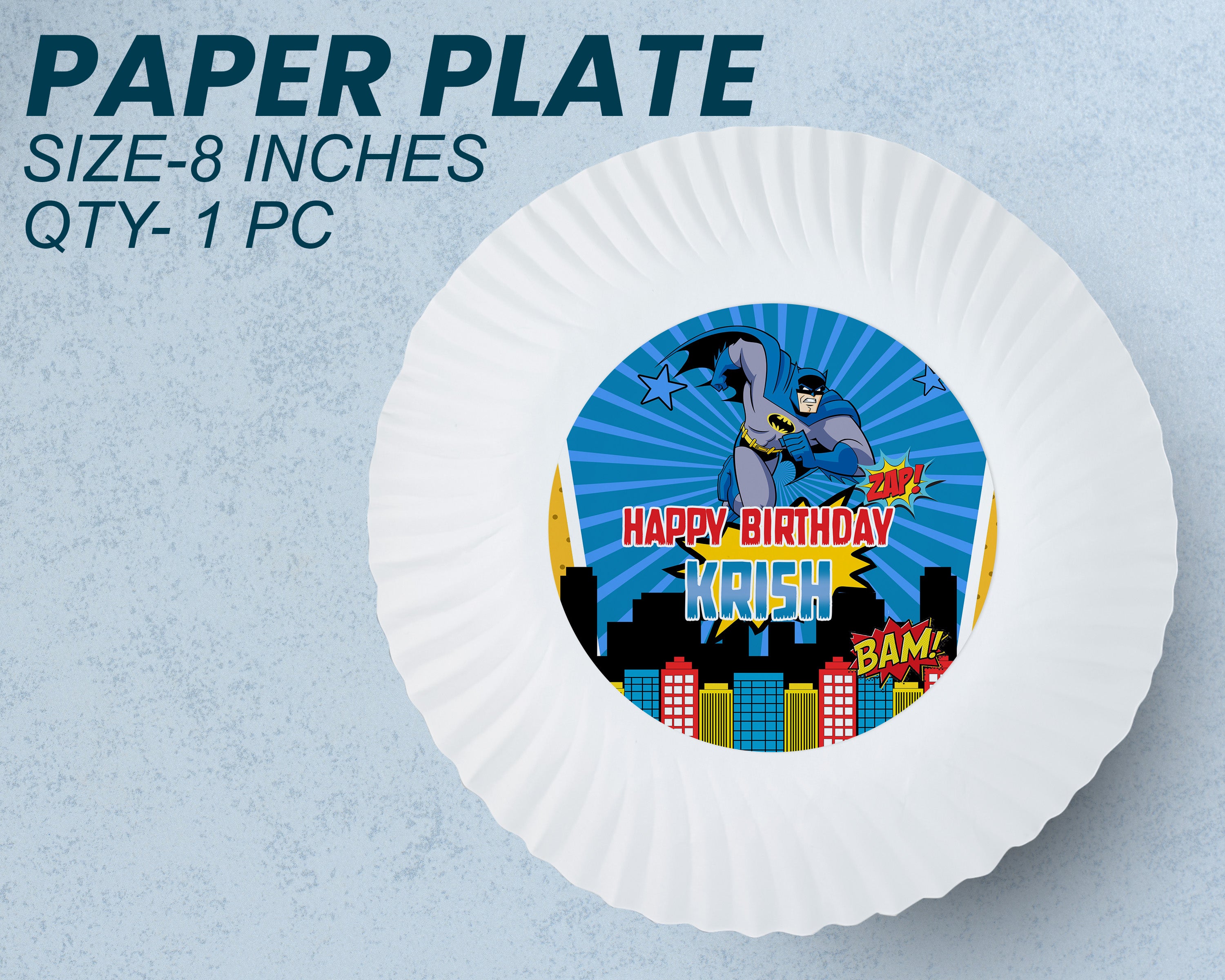 PSI Batman Theme Party Cups and Plates Combo