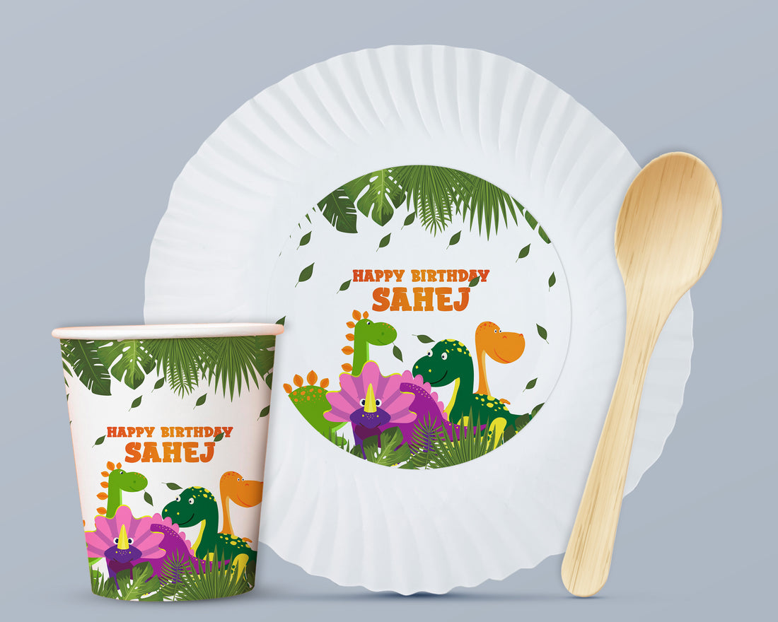 PSI Dinosaur Theme Party Cups and Plates Combo