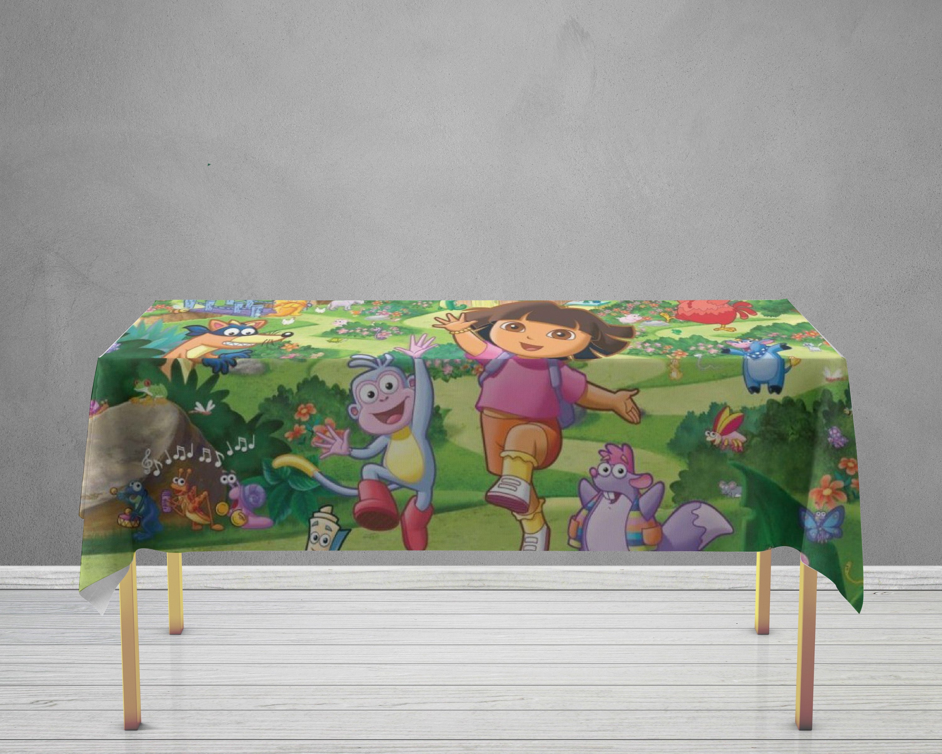 Dora The Explorer Theme Cake Tablecover