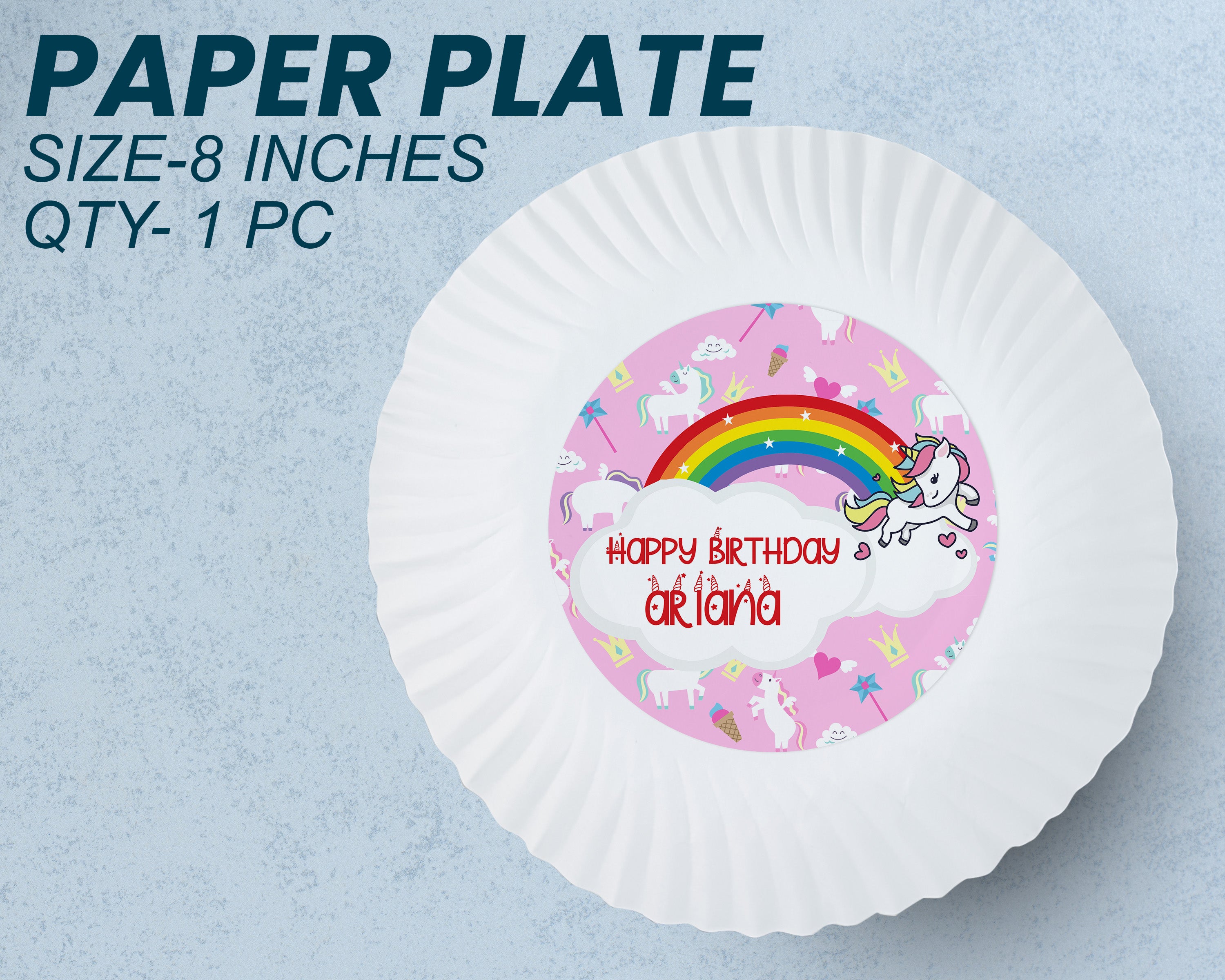 Unicorn Theme Party Cups and Plates Combo