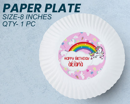 Unicorn Theme Party Cups and Plates Combo