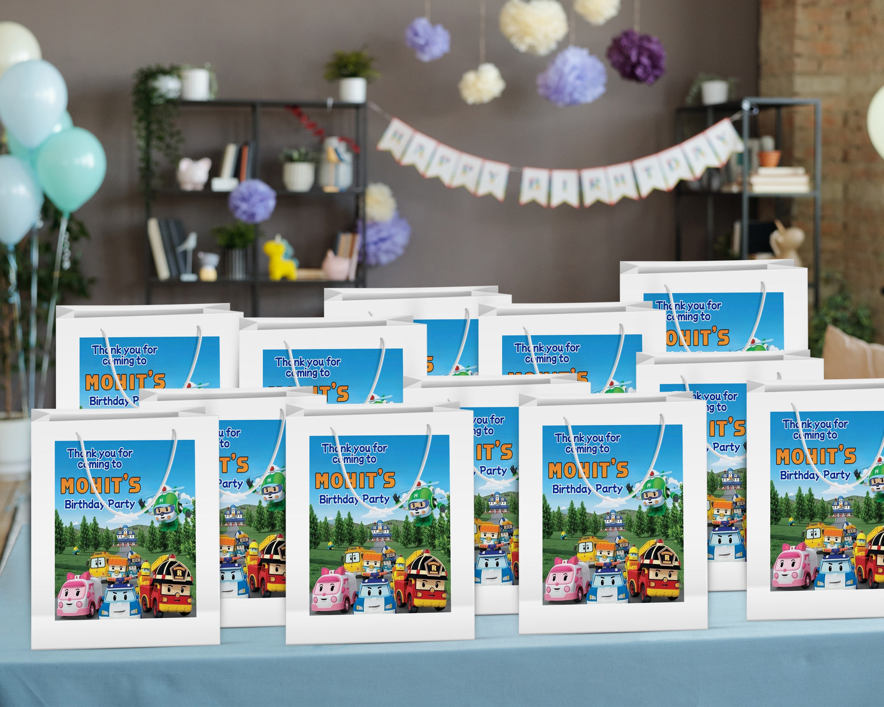 Robo Poli Theme Oversized Return Gift Bag - image 4 of 5 | Party Supplies India