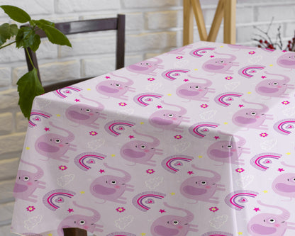 Pink Eelephant Theme Cake Tablecover