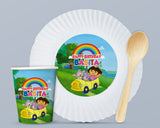 Dora the Explorer Theme Party Cups and Plates Combo - image 1 of 6 | Party Supplies India
