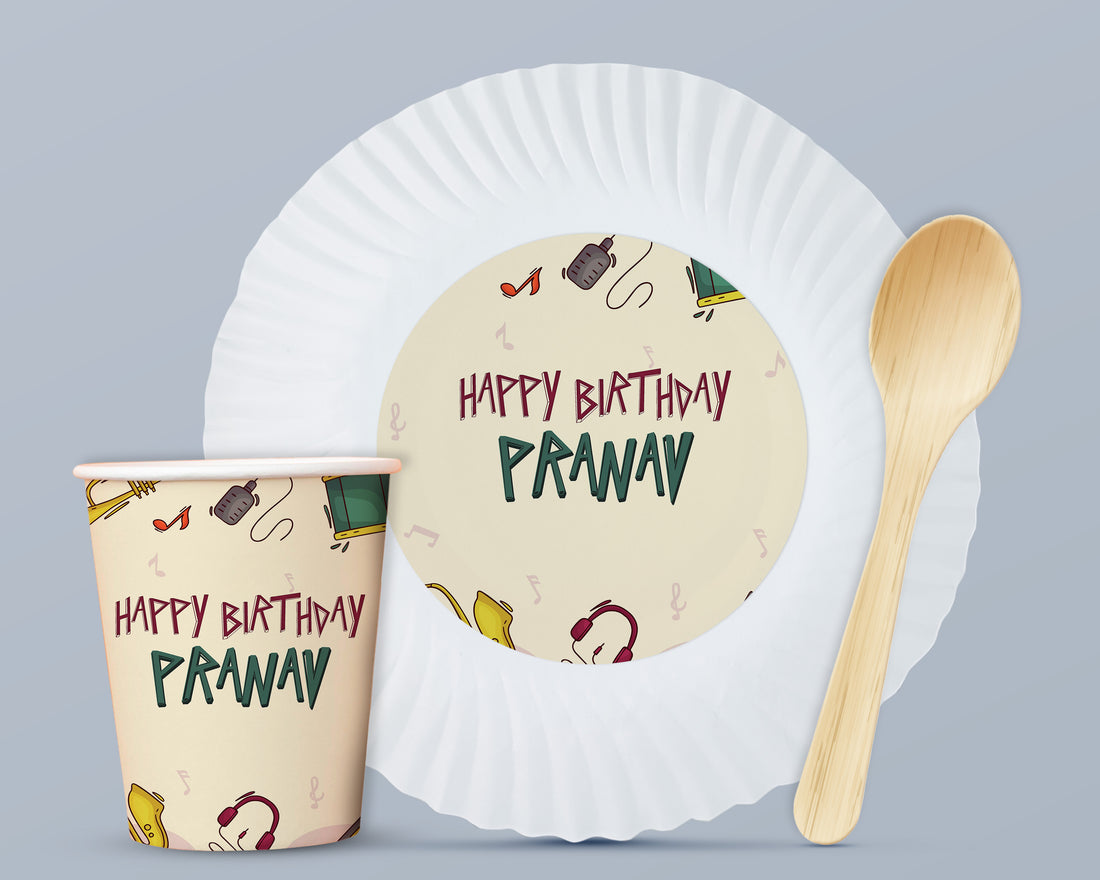 PSI Music Theme Party Cups and Plates Combo