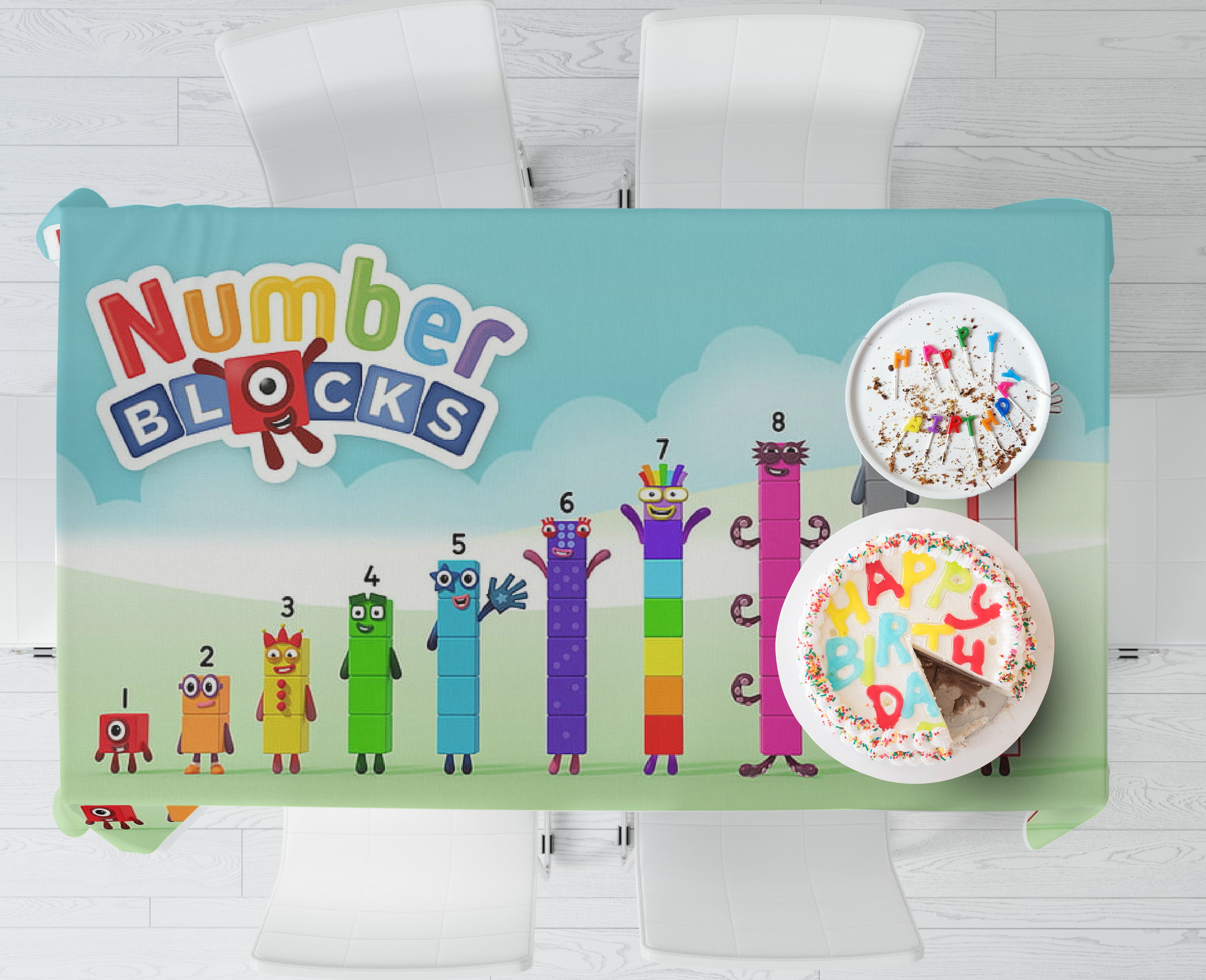 Number Blocks Theme Cake Tablecover