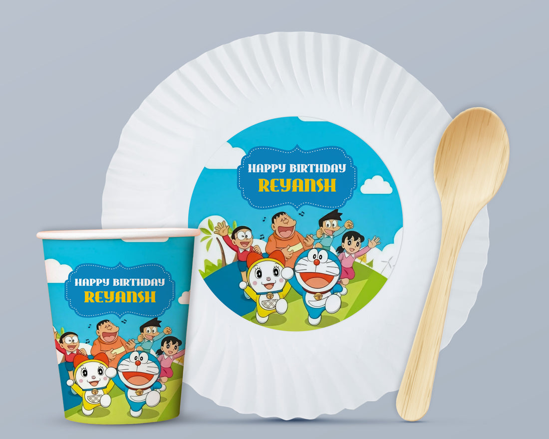 Doraemon Theme Party Cups and Plates Combo