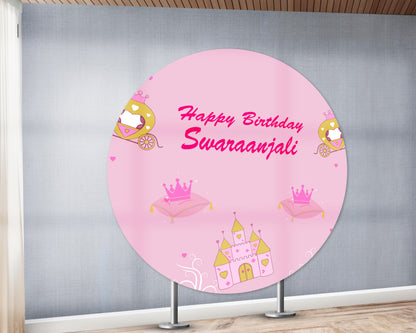 Princess Theme Personalized Round Backdrop