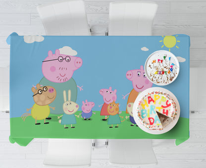 Peppa Pig Theme Cake Tablecover