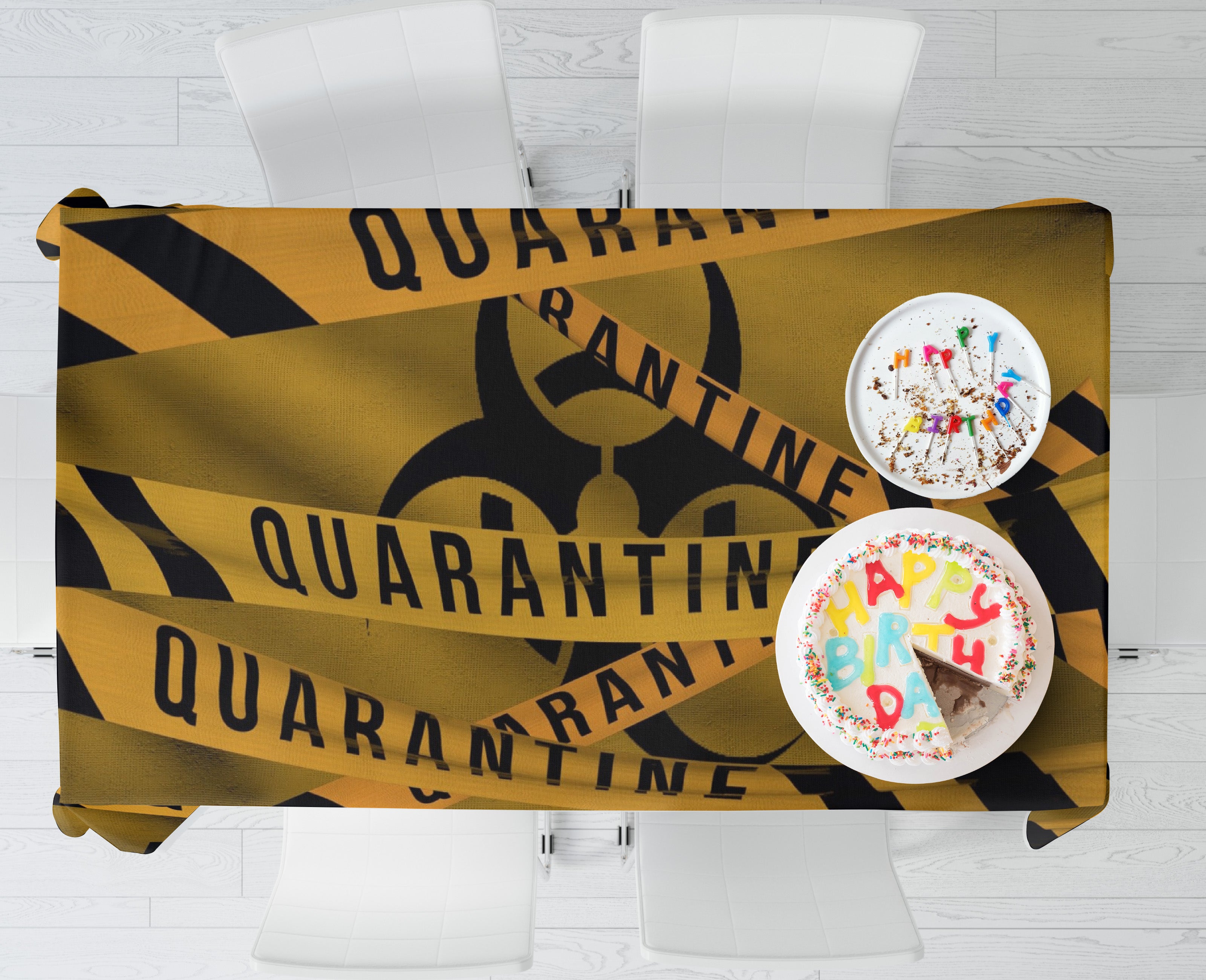 Quarantine Theme Cake Tablecover