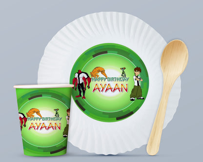 Ben 10 Theme Party Cups and Plates Combo