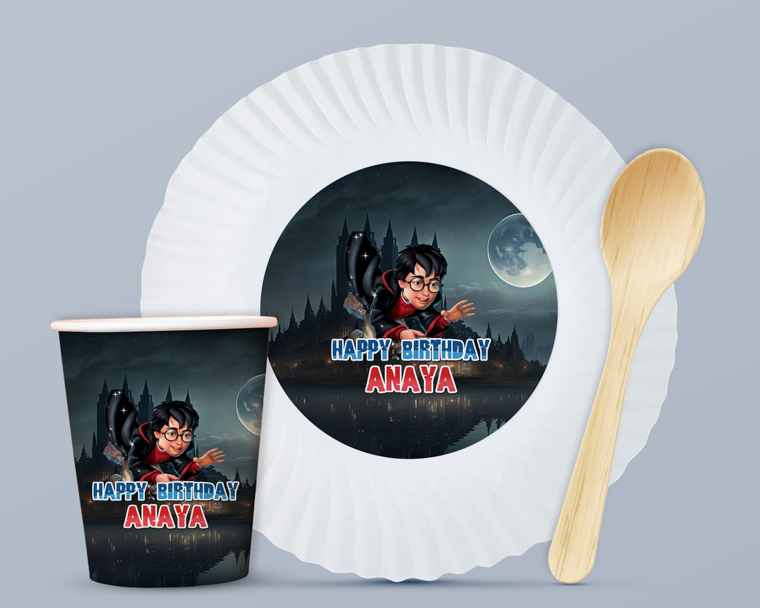 Harry Potter Theme Party Cups and Plates Combo