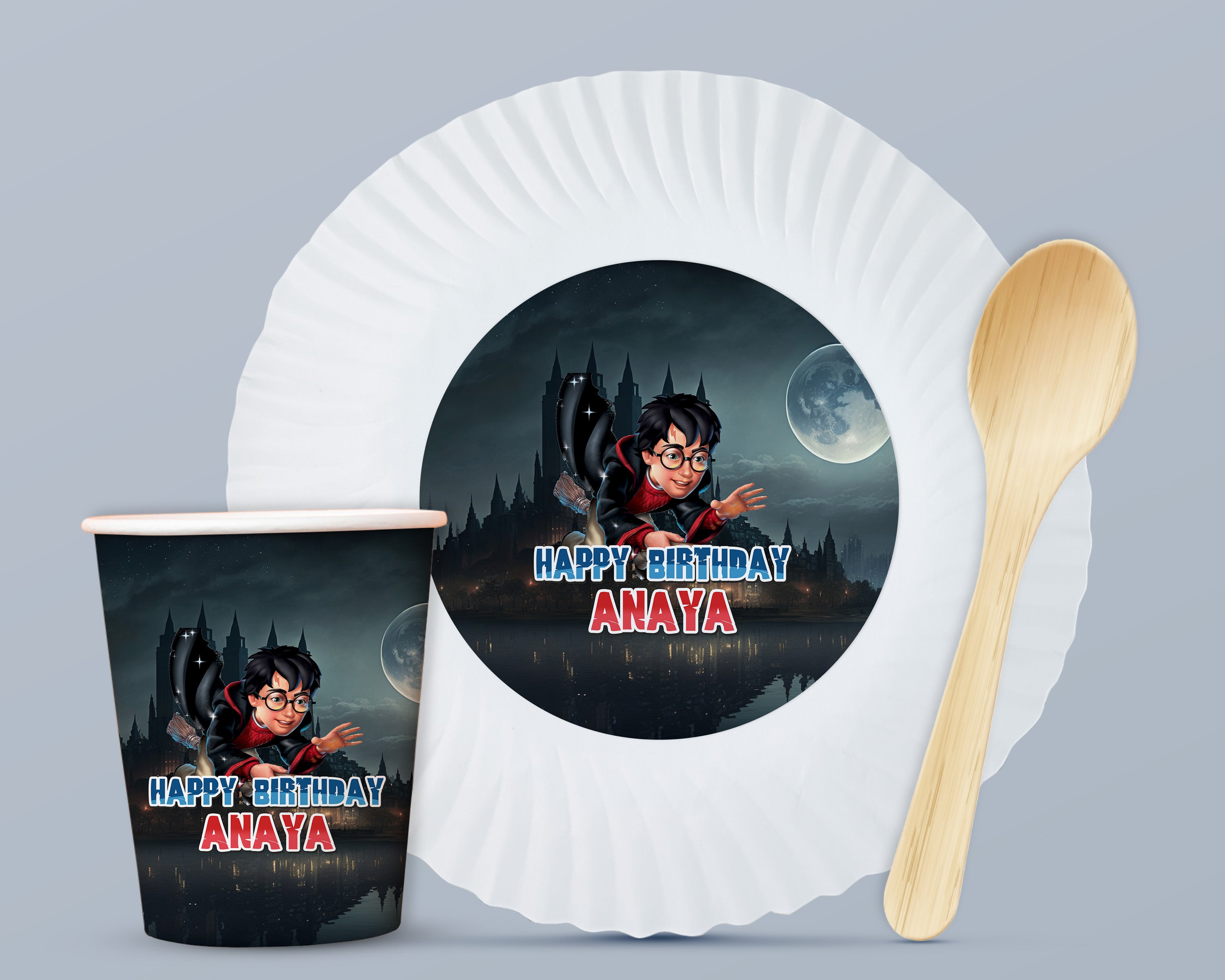 Harry Potter Theme Party Cups and Plates Combo
