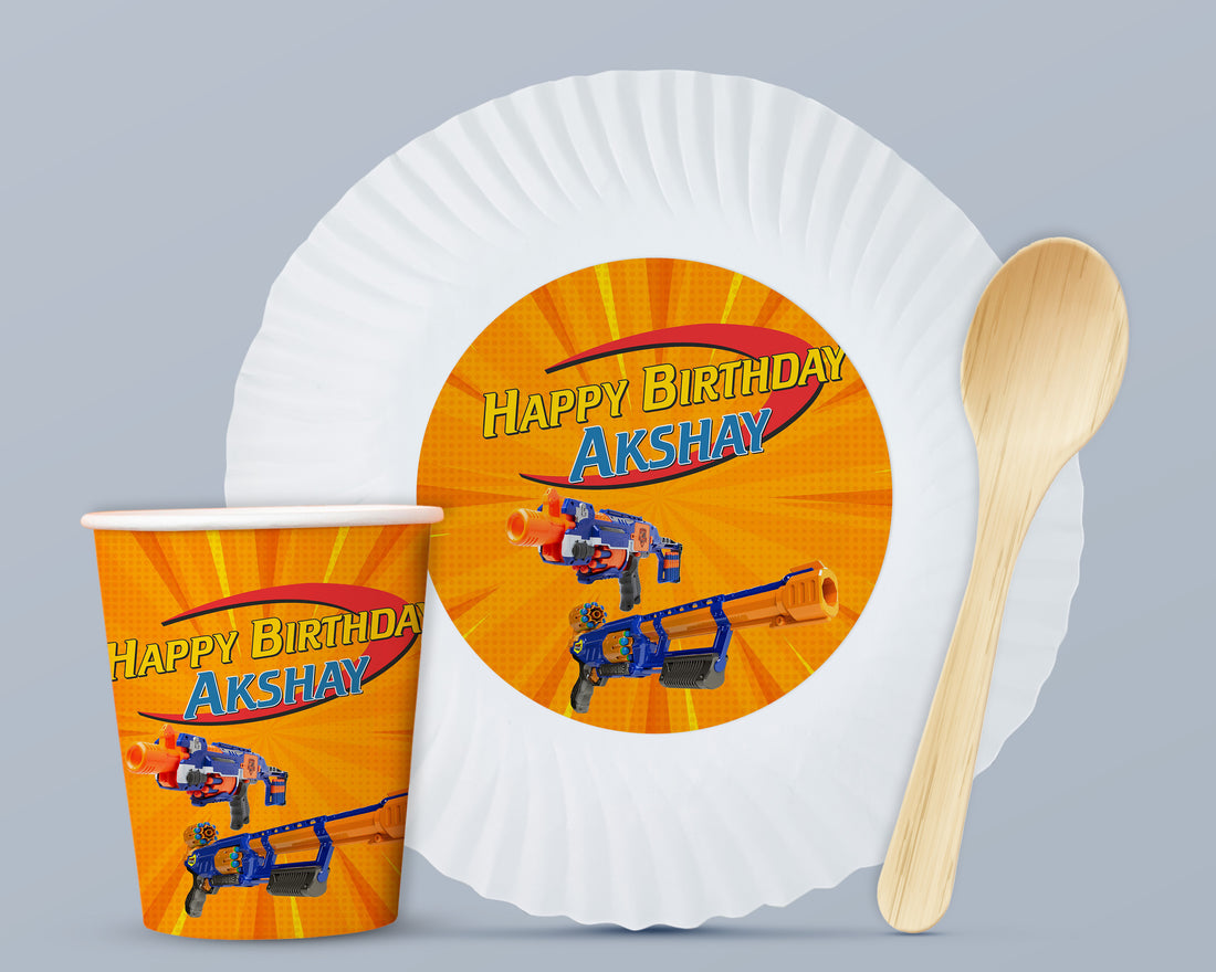 PSI Nerf Theme Party Cups and Plates Combo
