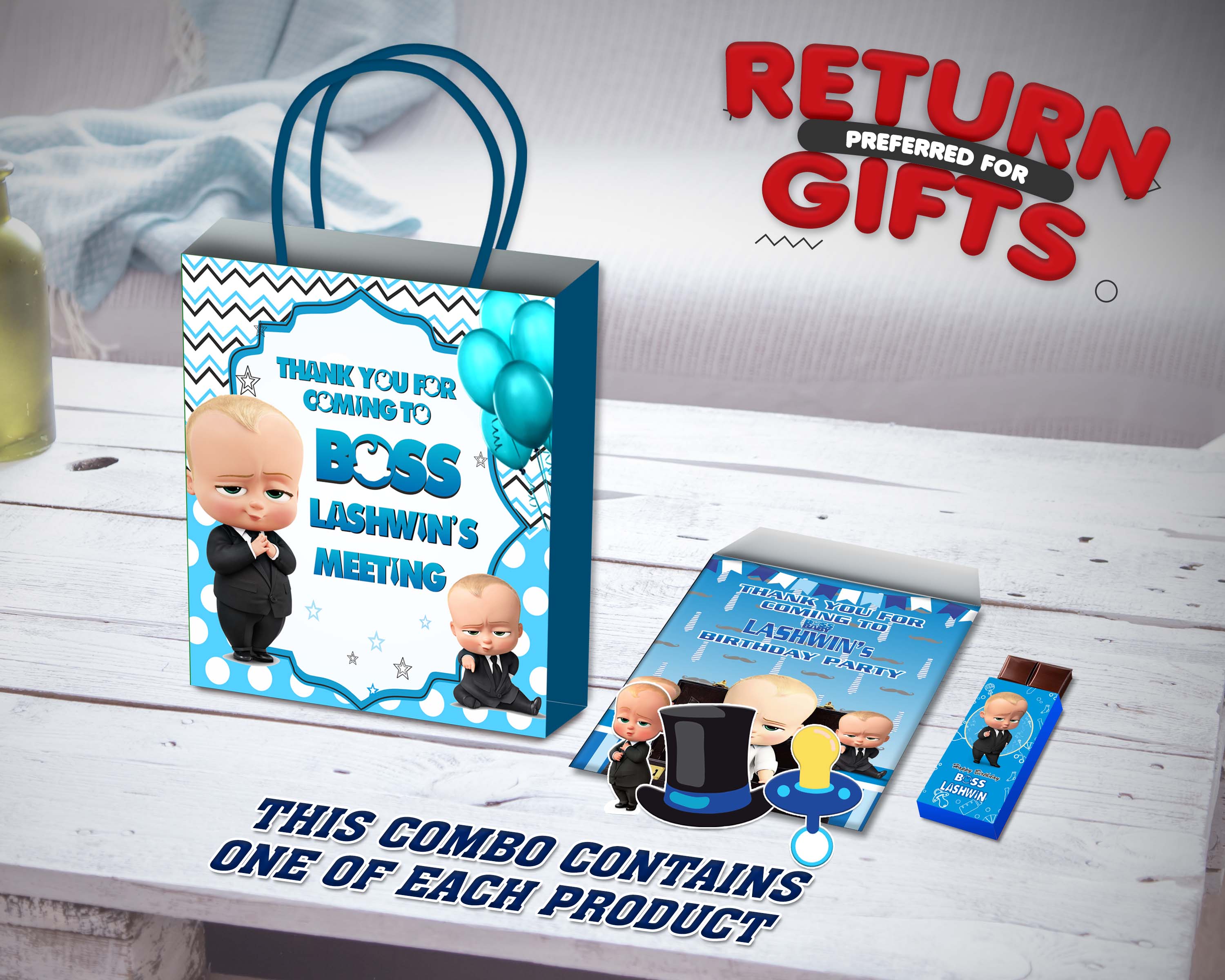 PSI Boss Baby Theme Return Gift Combo