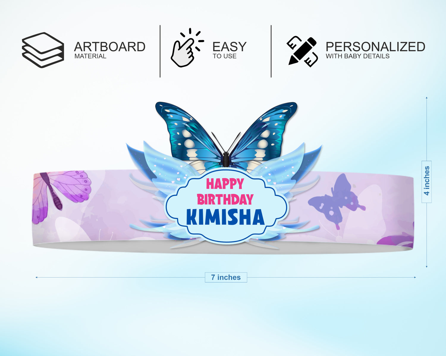 Butterfly Theme Crown Hat Birthday Party Decoration Items online